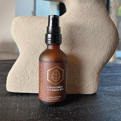 Terra Health Essentials - Liposomal B12 | Support Energy & Mood, Promote Memory, Aid Immune System (1 Bottle, 30 Day Supply)