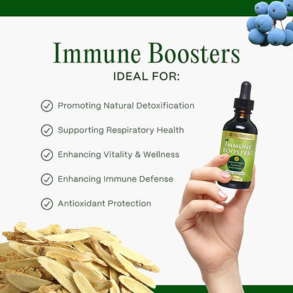 Go Nutrients Immune Booster – Liquid Herbal Support with Echinacea, Goldenseal & Usnea - 7 in 1 Enhancing Defense for Adults & Kids | 2 oz Tincture (48 Servings) for Natural Defense & Wellness