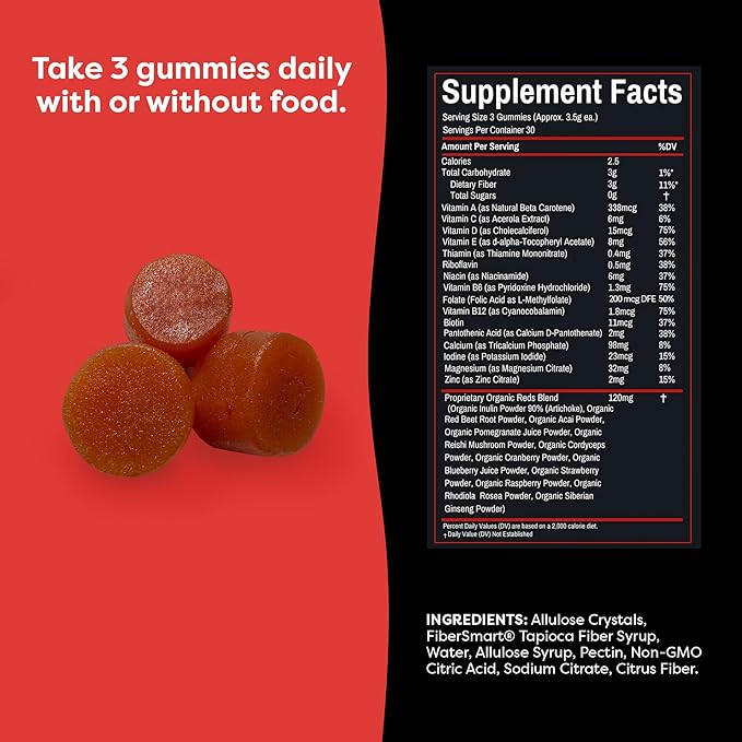 FlavCity Multivitamin for Men - Daily Mens Multivitamins Gummies with Premium Vitamins, Minerals & Prebiotic Fiber - No Cane Sugar or Seed Oils - with Organic Beets, Acai & More (90 Gummies)