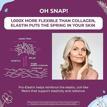 Body Kitchen Pro-Elastin, 1000 mg Elastin Supplement, Help Reduce Signs of Aging, Improved Skin Health, Firmness & Elasticity, Fewer Wrinkles, Veggie Caps, (Pack of 2)