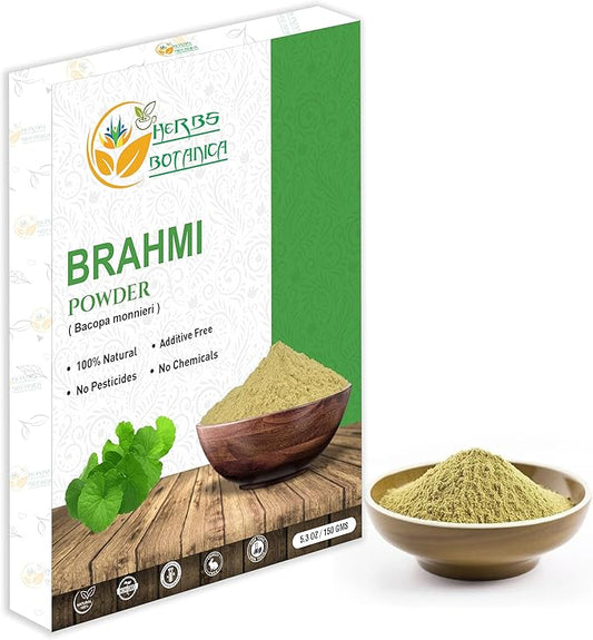 Brahmi Powder Bacopa Powder Centella Asiatica Ayurvedic Herb, Natural Hair Care, Promotes Hair Growth | 5.5 oz (150 GMS)