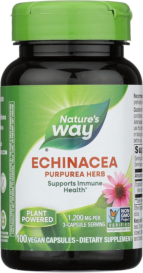 Nature's Way Echinacea Purpurea Herb, 1,200 Mg Per Serving, 100 Count