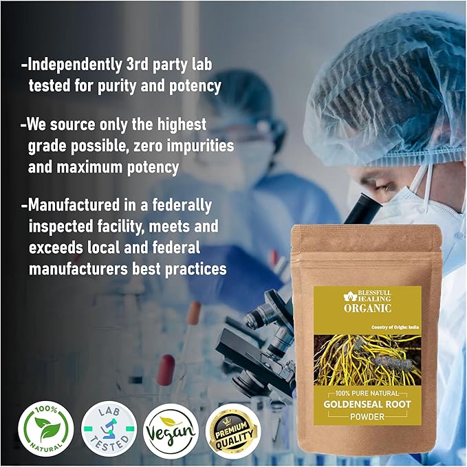 Organic Goldenseal Root Powder 100% Pure Natural 200 Gram / 7.05 oz