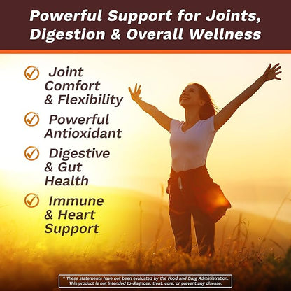 Life's Fortune Organic Turmeric Curcumin with Black Pepper and Ginger, Enhanced Absorption, Extra Strength Supplement, Joint & Immune Support, Non-GMO, 90 Cap - 2250mg