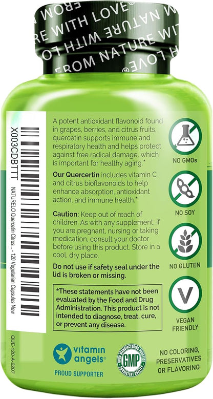 NATURELO Quercetin Citrus Bioflavonoid Complex with Enhanced Absorption - 120 Vegetarian Capsules (Pack of 2)
