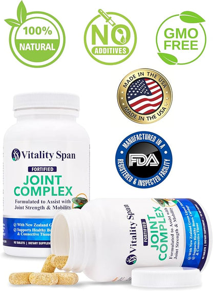Glucosamine Chondroitin Advanced Joint Support Tripple Strength Joint Supplement for Men and Women, Made in USA, 90 Vegetable Tablets