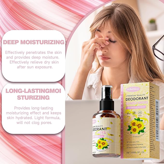 Magnesium Oil Spray, 100% Pure Organic Magnesium Oil for Feet, Fast Absorbing for Muscle Relaxation & Sleep Aid, Natural Spray for Sleep and Anxiety, Non-Greasy 2 Fl Oz (Sunflower Scent)