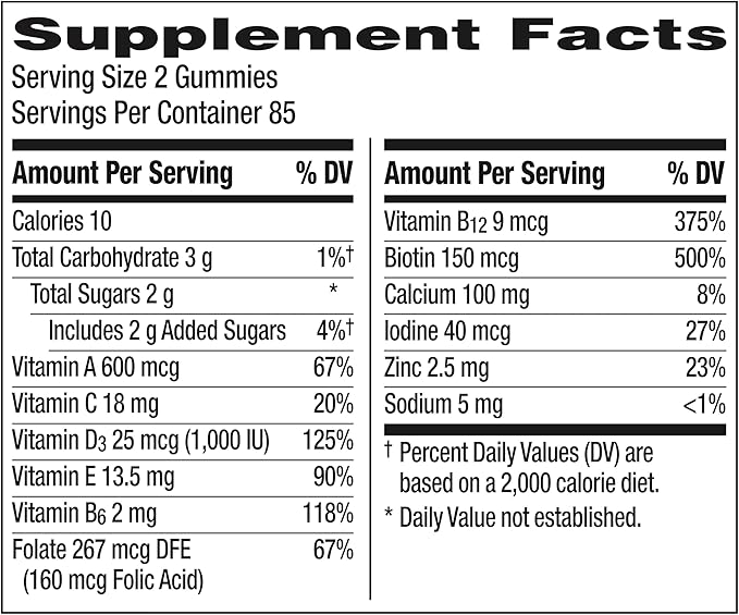 Centrum MultiGummies Gummy Multivitamin for Women, Multivitamin/Multimineral Supplement with Vitamin D3, B Vitamins and Antioxidants, Assorted Fruit Flavor - 170 Count