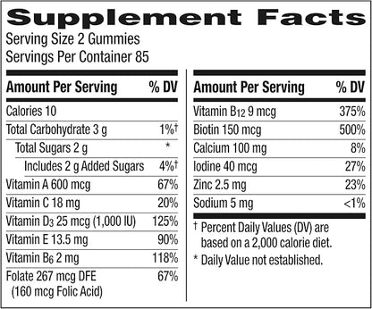 Centrum MultiGummies Gummy Multivitamin for Women, Multivitamin/Multimineral Supplement with Vitamin D3, B Vitamins and Antioxidants, Assorted Fruit Flavor - 170 Count