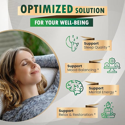 RHODIOLA ROSEA Supplement- 11-in-1 Natural Blend with Chamomile L-Theanine Ashwagandha Holy Basil Valerian Passionflower - 150 Count - Made & Tested in The USA