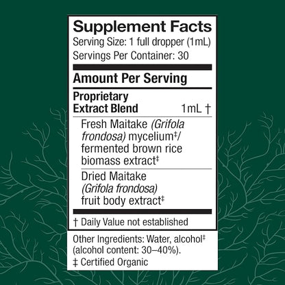 Host Defense Maitake Extract - Immune & Cellular Health Support - Dietary Herbal Supplement with Maitake Mushroom & Mushroom Mycelium - Liquid Supplement - 1 fl oz (30 Servings)