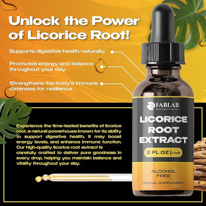 FabLab Licorice Root Extract - Herbal Immune Support- Glycyrrhiza Glabra Supplement for Digestion Restore Respiratory Health Fatigue -Non-GMO (2)