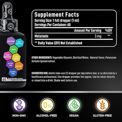 Liquid Melatonin 3mg and Age Defense Beauty Collagen Matrix with Biotin, Keratin Beauty and Wellness Bundle