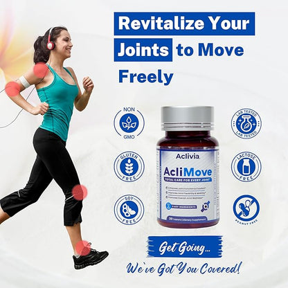 Joint Support Supplement - Mobility & Flexibility Formula with Hyaluronic Acid, Collagen, Egg Shell Membrane, Calcium & Astaxanthin - Non-GMO, Gluten-Free (30 Tablets)