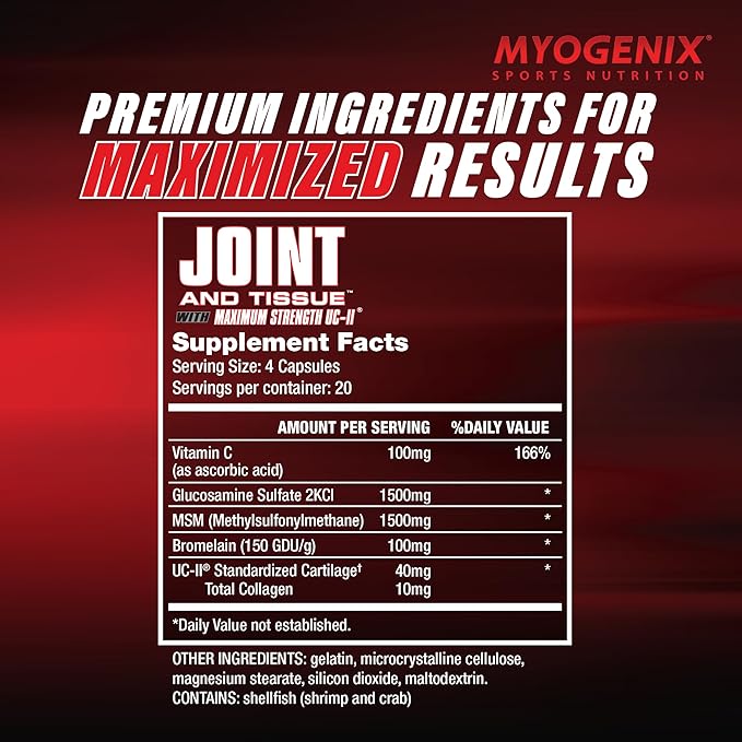 Joint & Tissue Supplement - Enhanced Supplement, Now with 500% More Joint Muscle Supplements, Joint Vitamins for Men (240 Caps)