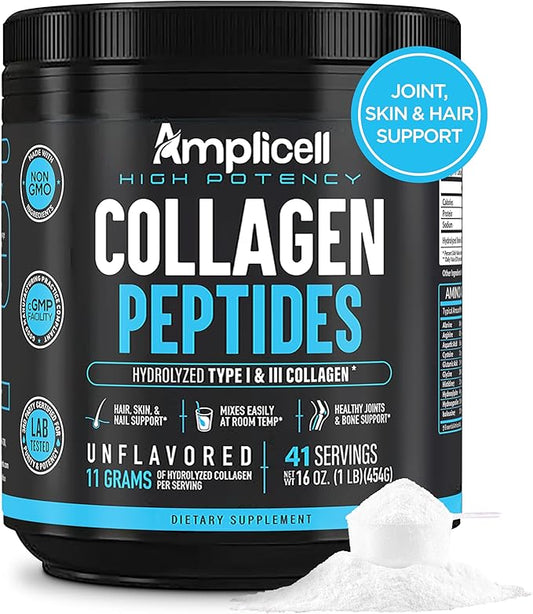 Multi Collagen Peptides Powder - Hydrolyzed Type 1 & 3 for Hair, Skin, Nails & Joints - Unflavored, Grass-Fed, Keto & Paleo Friendly for Women & Men - 41 Servings