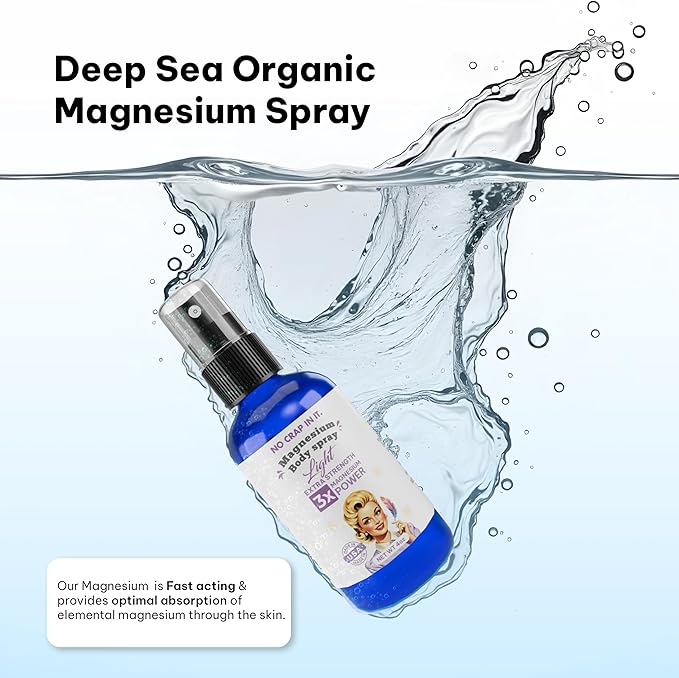 Magnesium Spray, Triple Action!- Spray Your Way to Wellness | Immediate Relief with Our Unique Magnesium Glycinate, Magnesium Citrate, Magnesium Chloride Blend Spray (Light)