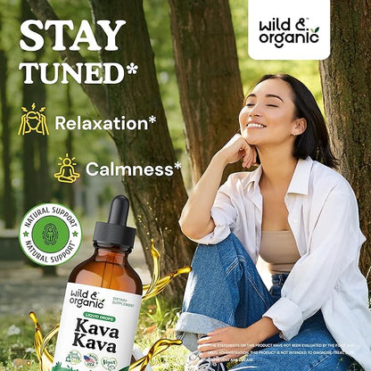 Wild & Organic Kava Kava Tincture 4 fl oz & Ashwagandha Tincture 4 fl oz