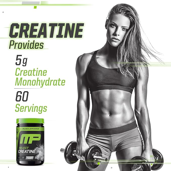 MusclePharm Essentials Creatine Monohydrate Powder, Pre Workout Muscle Builder & Post Workout Muscle Recovery Supplement, Ultra-Pure 100% Monohydrate Creatine Powder, 60 Servings, Unflavored