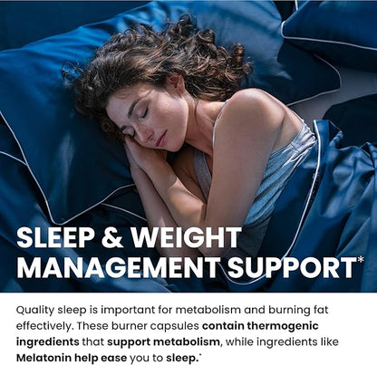 Night Time Fat Burner to Shred While You Sleep | Belly Fat Burner, Carb Blocker & Weight Loss Support Supplements | Lose Weight, Support Metabolism & Fall Asleep Fast | 60 Nighttime Diet Pills