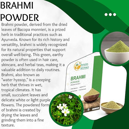 Brahmi Powder Bacopa Powder Centella Asiatica Ayurvedic Herb, Natural Hair Care, Promotes Hair Growth | 5.5 oz (150 GMS)