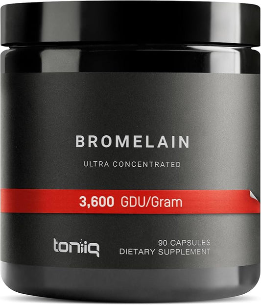 Ultra High Strength Bromelain 1000mg - 3600 GDU/Gram - Highly Concentrated and Bioavailable - Third-Party Tested Formula - 90 Vegetarian Capsules - 45 Servings Per Container - Bromelain Supplement