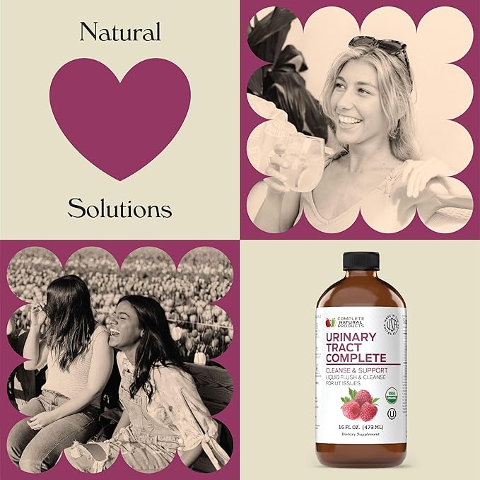 Complete Natural Products Urinary Tract Complete 16oz - Liquid Supplement for Urinary Tract Health with Organic Cranberry, D-Mannose, Beet Root, Fennel Seed, and Turmeric