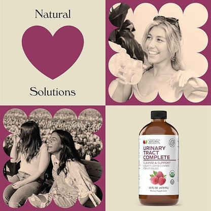 Complete Natural Products Urinary Tract Complete 16oz - Liquid Supplement for Urinary Tract Health with Organic Cranberry, D-Mannose, Beet Root, Fennel Seed, and Turmeric