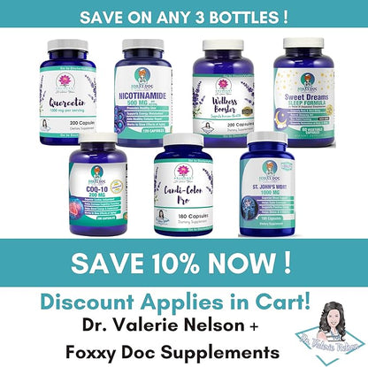 Nicotinamide 500 mg - Vitamin B3 – Energy; Cell & Skin Health. Value Priced - Flush-Free - 120 Veggie Caps by Foxxy Doc
