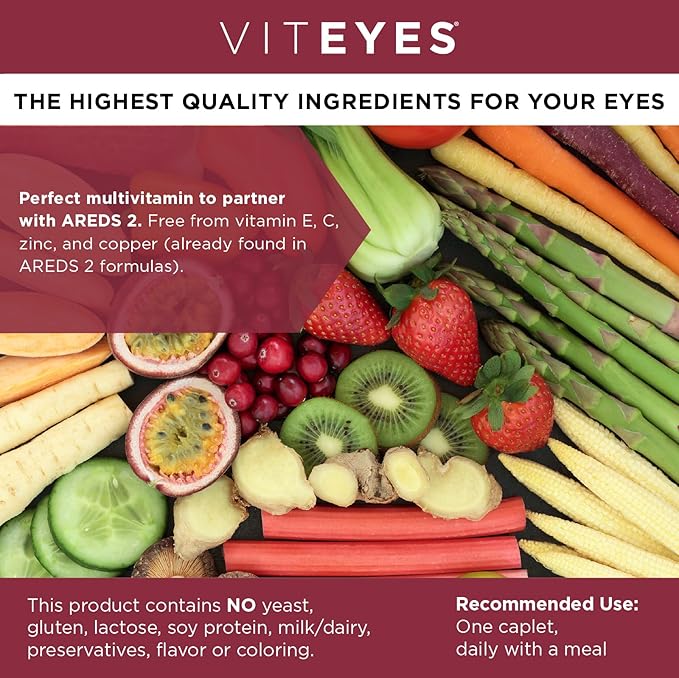 Viteyes Classic AREDS 2 Companion Multivitamin Supplement, Comprehensive Multivitamin Formula for AREDS 2 Users, 30 Capsules, Companion Caplet