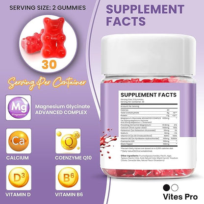 Magnesium Glycinate Gummies – Magnesium Complex, Chewable Supplement, Calm Support, Promotes Sleep & Relaxation, Muscle Recovery, Threonate, for Adults – Strawberry Flavor, 60 Count, 30-Day