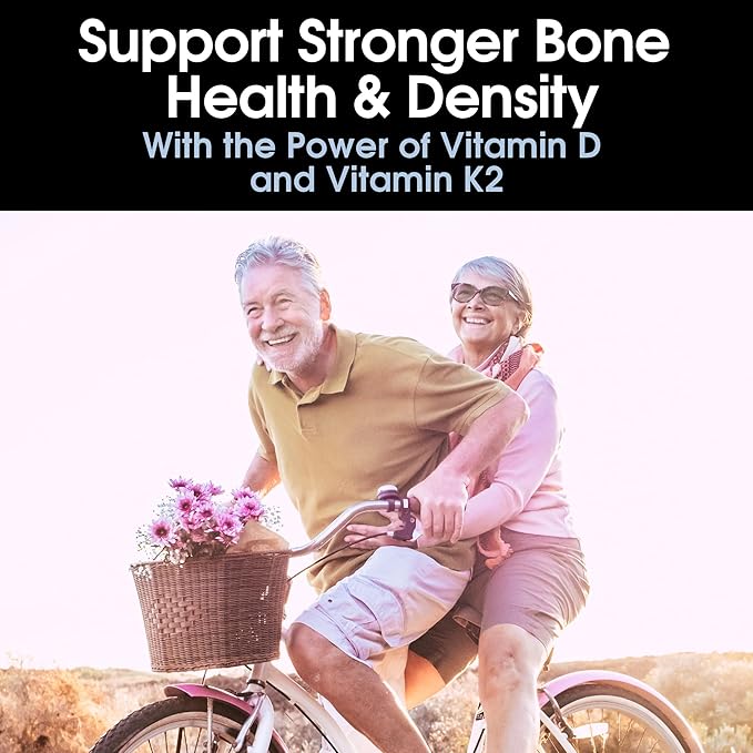 Vitamin D3, Vitamin K2 Plus, Vitamin C, Vitamin E, MCT, Resveratrol, NADH, and CoEnzyme Q10 - Supports Bone Health and Cellular Health. - Gluten Free, Non-GMO - 60 Vegan Capsules