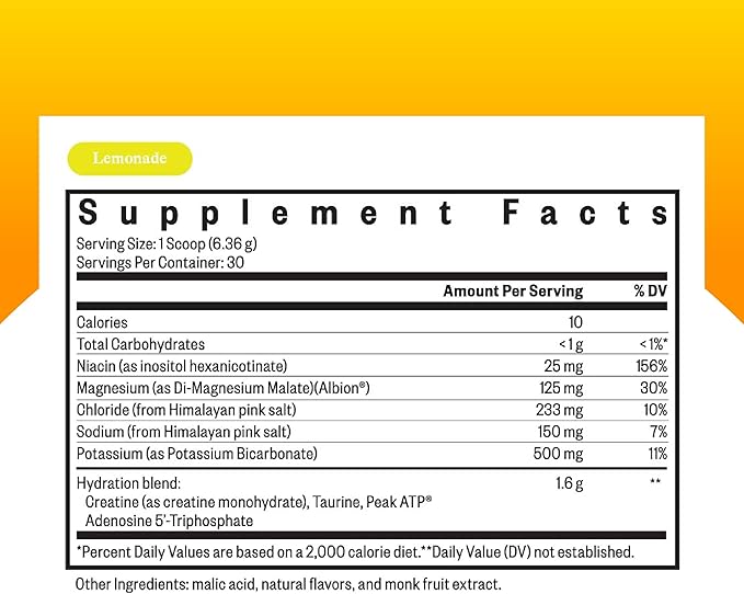 Seeking Health Optimal Electrolyte Powder, Lemonade Flavor, Healthy Energy and Endurance Support, Promotes Hydration and Healthy Muscles, Vegan and Vegetarian (30 Servings)*