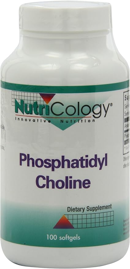 Nutricology Phosphatidyl Choline Supplement - Lecithin Capsules, Digestive Enzymes for Liver, Fat Digestion Support, Choline Supplements for Fatty Liver, 1540mg Softgels - 100 Count
