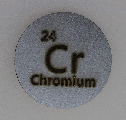 Chromium (Cr) 24.26mm Metal Disc with Acrylic Case for Collection or Experiments