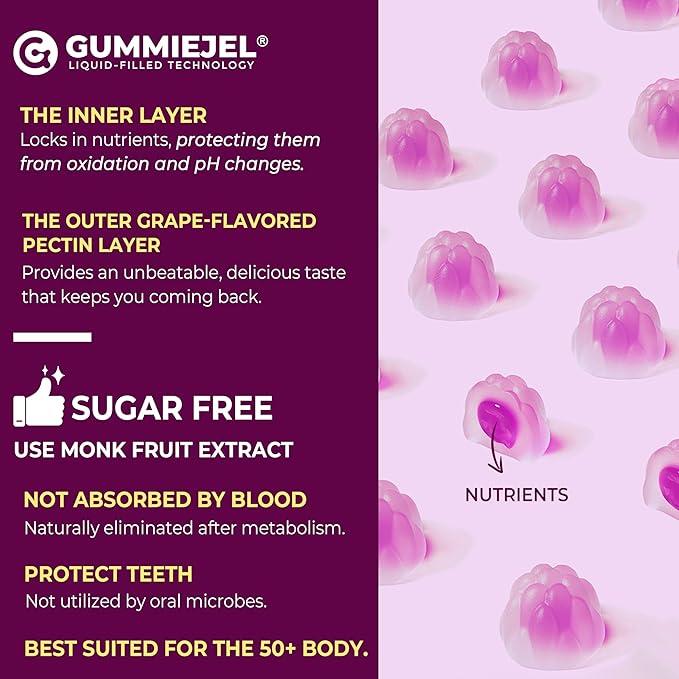 Calcium Supplements Gummies for Women & Men 50+, Calcium Citrate 1000mg with Vitamin D3, Magnesium, Zinc, Elderberry, High Absorption Calcium Chews for Bone Density, Relax Muscle, Immune, Vegan 60cts