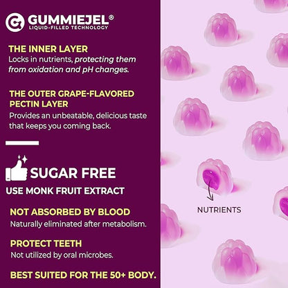 Calcium Supplements Gummies for Women & Men 50+, Calcium Citrate 1000mg with Vitamin D3, Magnesium, Zinc, Elderberry, High Absorption Calcium Chews for Bone Density, Relax Muscle, Immune, Vegan 60cts