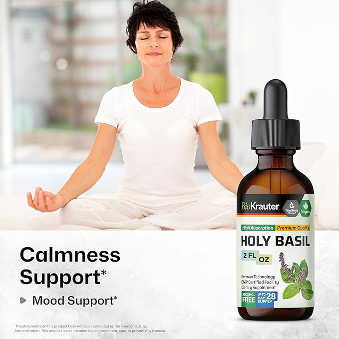 BIO KRAUTER Holy Basil Tincture 2 Fl. Oz. & Lemon Balm Tincture 2 Fl. Oz.