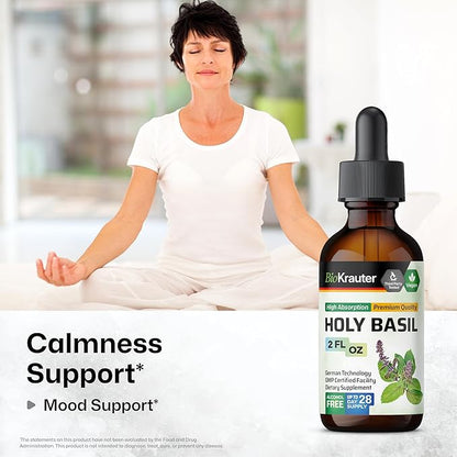 BIO KRAUTER Holy Basil Tincture 2 Fl. Oz. & Lemon Balm Tincture 2 Fl. Oz.