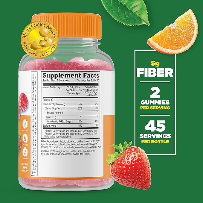 Lifeable Zinc 25mg Kids + Prebiotic Fiber Kids, Gummies Bundle - Great Tasting, Vitamin Supplement, Gluten Free, GMO Free, Chewable Gummy