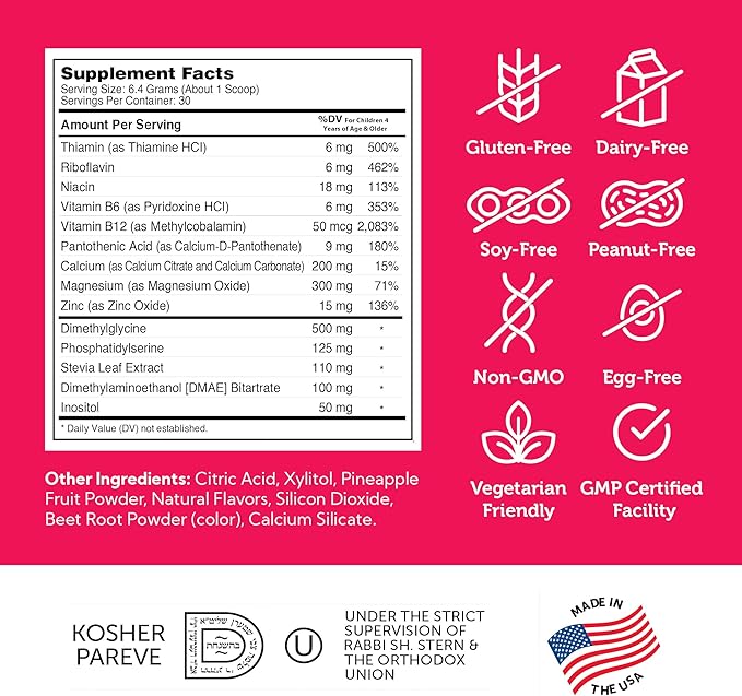 Zahler KidsActive, Kids Concentration Formula Powder, All Natural Children’s Supplement Supporting Focus, Certified Kosher, 29 Servings Fruit Punch Flavored Powder