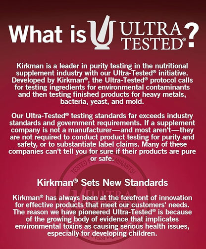 Kirkman - Advanced Adult Multivitamin & Mineral with 5-MTHF - 180 Capsules - Potent Broad Spectrum Vitamin/Mineral Supplement - Supports Cell Turnover - Hypoallergenic