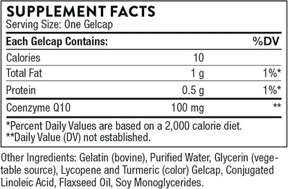 THORNE CoQ10 (Formerly Q-Best 100) - 100mg Optimally Absorbed Ubiquinone - Gluten-Free Dietary Supplement Support for Heart Health & Brain Function* - 60 Gelcaps