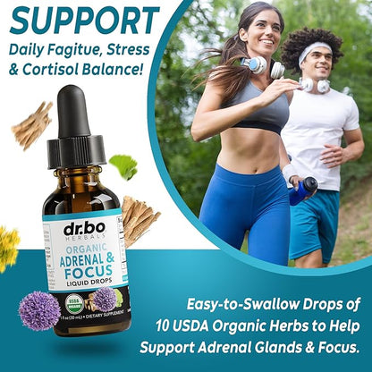 Thyroid Support & Adrenal Focus Drops - Thyroid Supplement Complex with L-Tyrosine Selenium Iodine & Organic Adrenal Support Supplements Focus Liquid Drops - Natural Brain and Memory Fatigue Attention