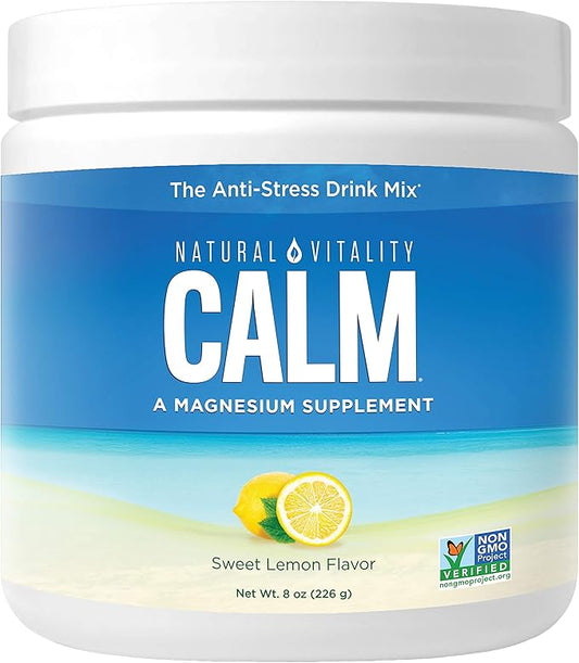 Natural Vitality Sweet Lemon Flavor Magnesium Anti-Stress Drink Mix, 8 Oz
