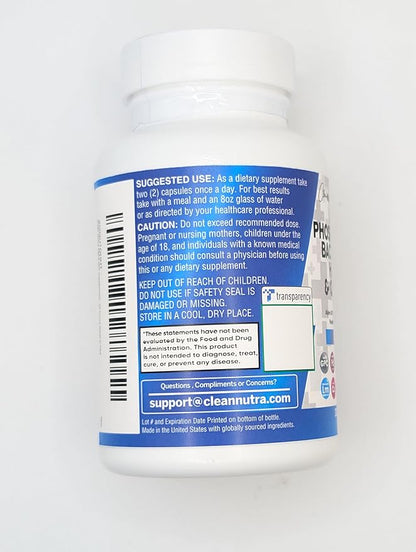 Clean Nutraceuticals Alpha GPC Choline Phosphatidylserine Bacopa Monnieri Ginkgo Biloba Huperzine A Supplement with Urdine Lions Mane Cats Claw NAC Vitamin C B D E