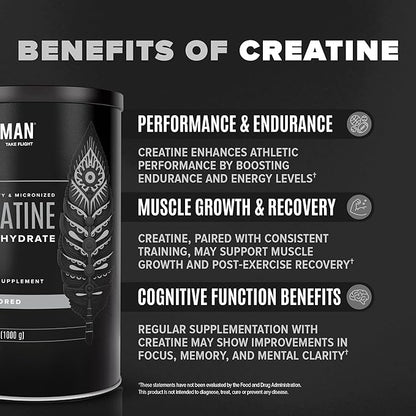 Micronized Creatine Monohydrate Powder, Muscle Recovery, Caffeine Free, Creatine Pre Workout, Vegan, Post Workout, Gluten Free, Sugar Free | 200 Servings (5 Grams Each) | 2.2lb.