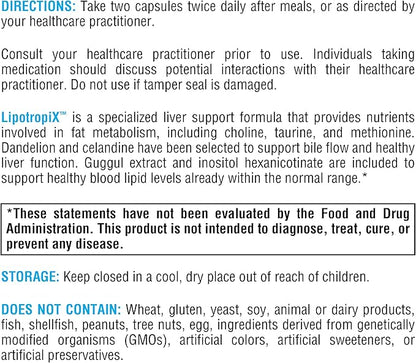 XYMOGEN LipotropiX - Lipid Metabolism + Liver Support - Dandelion + Celandine to Support Bile Flow, Guggul Extract + Inositol Hexanicotinate Maintain Already Healthy Blood Lipid Levels (120 Capsules)