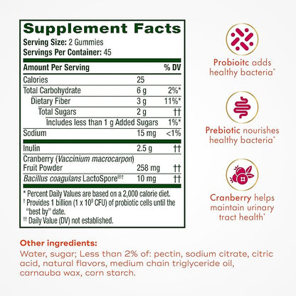 Align Probiotic, Women’s Dualbiotic Gummies, Cranberry Flavor, 90ct