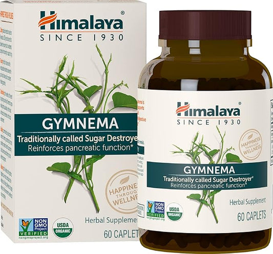 Himalaya Organic Gymnema Sylvestre Herbal Supplement USDA Certified Organic, Non-GMO, 700 mg, 60 Plant-Based Caplets